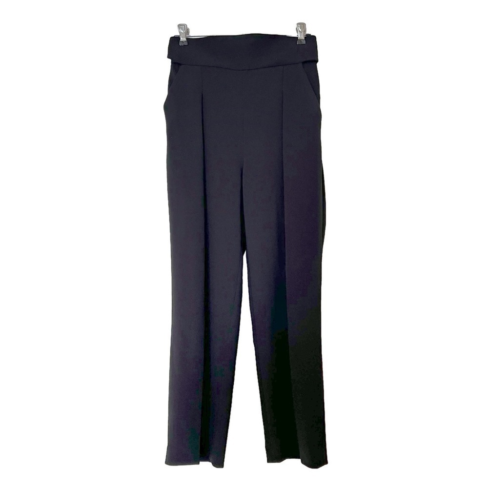 Aritzia Black Wilfred Feuille Paperbag Tie Waist Crop Trousers Pants - Sz 2
